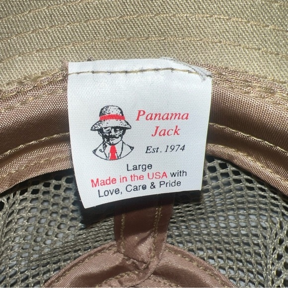 Panama Jack Original Safari Hat Size L Canvas Tan Beige - Picture 7 of 8